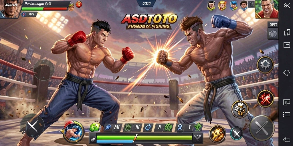 Tampilan screenshot ASDTOTO menampilkan duel epic antar karakter.