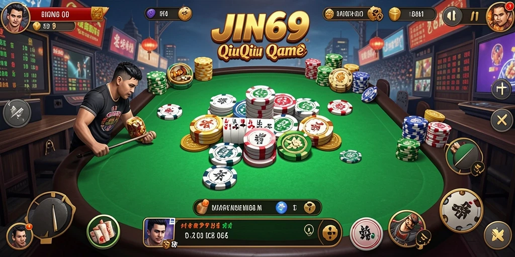 Screenshot gameplay JIN69 yang menampilkan suasana bermain QiuQiu.