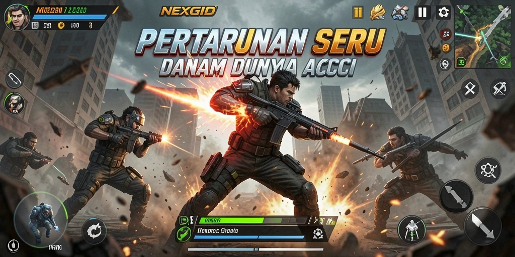 Tangkapan layar NEXGID menampilkan aksi pertarungan yang mendebarkan.