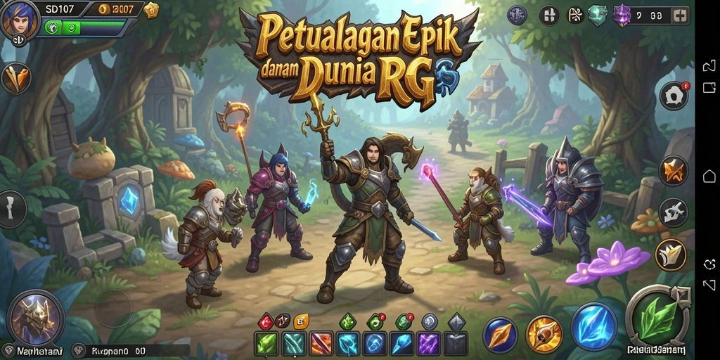 Tampilan gameplay RPG yang menakjubkan dan penuh petualangan.