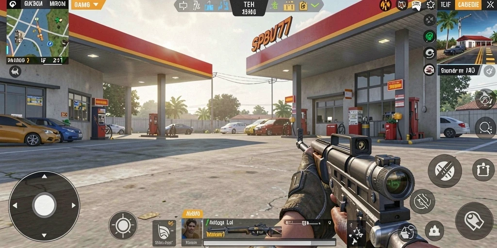 Gameplay SPBU77 yang menegangkan dan penuh aksi.